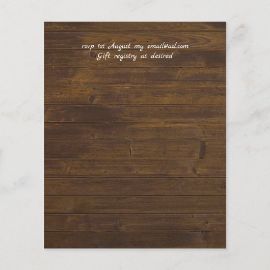 BUDGET Rustic Plum Ginger Fig Wedding Invite (Achterkant)