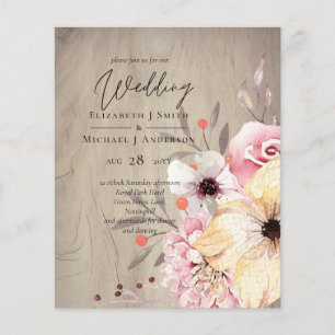 BUDGET Rustic Plum Ginger Fig Wedding Invite