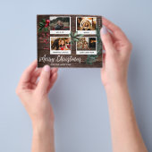 Budget Rustic Prettig Kerstmis Instant Multi Foto Flyer (Hand)