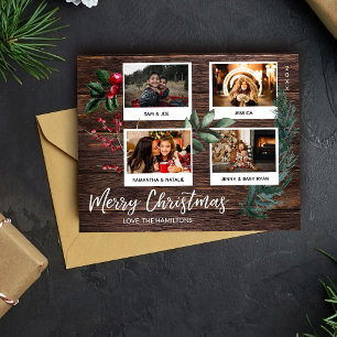 Budget Rustic Prettig Kerstmis Instant Multi Foto Flyer