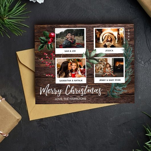 Budget Rustic Prettig Kerstmis Instant Multi Foto Flyer