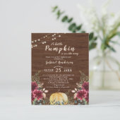 Budget Rustic Pumpkin Baby shower Light Invitation (Staand voorkant)