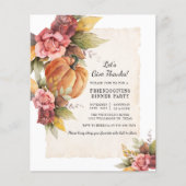 Budget Rustic Pumpkin Friendsgiving Flyer (Voorkant)