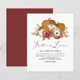Budget Rustic Pumpkins Fall Wedding Uitnodiging