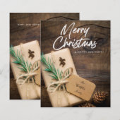 Budget Rustic Reindeer & Cadeau Merry Kerstmis (Voorkant / Achterkant)