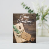 Budget Rustic Reindeer & Cadeau Merry Kerstmis (Staand voorkant)