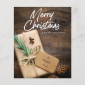 Budget Rustic Reindeer Merry Kerstmis Flyer (Voorkant)