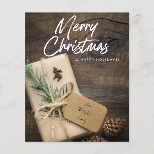 Budget Rustic Reindeer Merry Kerstmis Flyer (Voorkant)