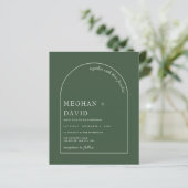 Budget Rustic Sage Green Arch Wedding Uitnodiging (Staand voorkant)