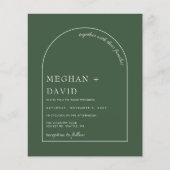 Budget Rustic Sage Green Arch Wedding Uitnodiging (Voorkant)