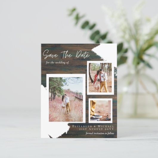 BUDGET RUSTIC SAVE THE DATE Huwelijksaankondiging (Staand voorkant)