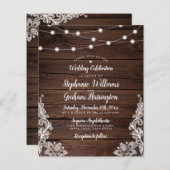 Budget Rustic Script Lights & Lace Photo Wedding (Voorkant / Achterkant)