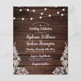 Budget Rustic Script Lights & Lace Photo Wedding