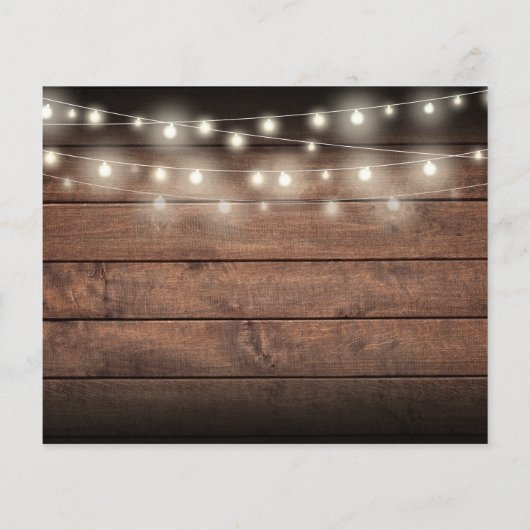 Budget Rustic String Lights Photo Wedding Invite (Achterkant)