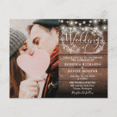 Budget Rustic String Lights Photo Wedding Invite (Voorkant)