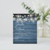 Budget Rustic String Lights Photo Wedding Invite (Staand voorkant)