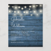 Budget Rustic String Lights Photo Wedding Invite (Voorkant)