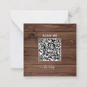 Budget Rustic String Lights QR Code Weddenschap RS Notitiekaartje (Achterkant)