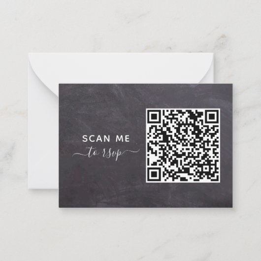 Budget Rustic String Lights QR Code Weddenschap RS Notitiekaartje (Achterkant)