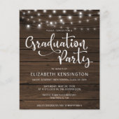 Budget Rustic String Lights Wood Graduparty (Voorkant)