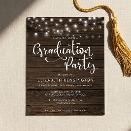 Budget Rustic String Lights Wood Graduparty