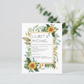 Budget Rustic Sunflower BOHO Greenery Wedding Inv (Staand voorkant)