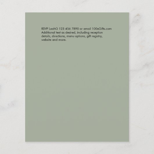 Budget Rustic Sunflower BOHO Greenery Wedding Inv (Achterkant)