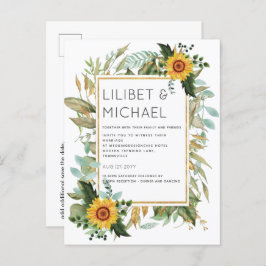 Budget Rustic Sunflower BOHO Greenery Wedding Inv Briefkaart