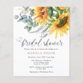 Budget Rustic Sunflower Bridal Shower Uitnodiging Flyer (Voorkant)