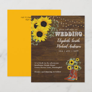 BUDGET Rustic Sunflower Cowboy Boot Weddenschap In