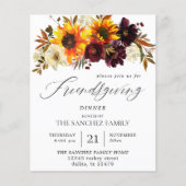 Budget Rustic Sunflower Floral Friendsgiving Flyer (Voorkant)
