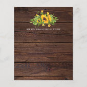 Budget Rustic Sunflower Foto Wedding Invitting (Achterkant)