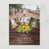 Budget Rustic Sunflower Foto Western bruiloft Briefkaart (Voorkant)
