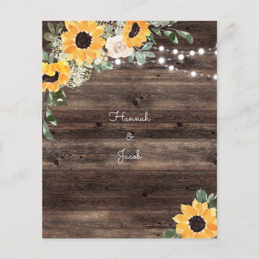 Budget Rustic Sunflower String Light Wedding (Achterkant)