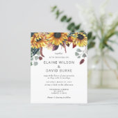 Budget Rustic Sunflower Wedding Uitnodiging (Staand voorkant)