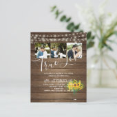 BUDGET Rustic Sunflower Woodland Wedding Invite (Staand voorkant)