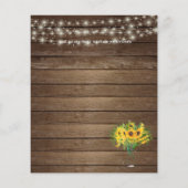 BUDGET Rustic Sunflower Woodland Wedding Invite (Achterkant)