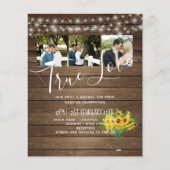 BUDGET Rustic Sunflower Woodland Wedding Invite (Voorkant)