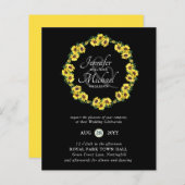 BUDGET Rustic Sunflower Wreath Wedding Invite (Voorkant / Achterkant)