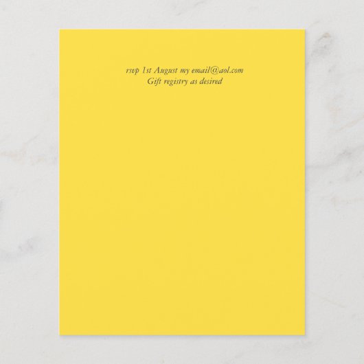 BUDGET Rustic Sunflower Wreath Wedding Invite (Achterkant)