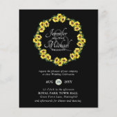 BUDGET Rustic Sunflower Wreath Wedding Invite (Voorkant)