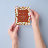 Budget Rustic Terracotta Blad Bruidsdouche Flyer (Hand)