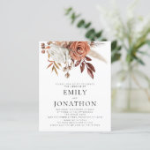 Budget Rustic Terracotta Florals QR Code Weddensch (Staand voorkant)