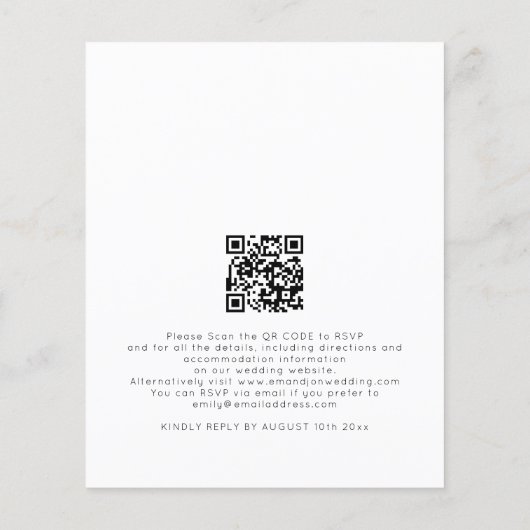Budget Rustic Terracotta Florals QR Code Weddensch (Achterkant)