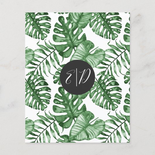 Budget Rustic Tropical Greenery Wedding Invitation (Achterkant)