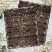 Budget Rustic "We Do" String Lights Wedding Invite