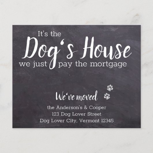 Budget Rustic We hebben de 'Dog Moving Announcemen (Voorkant)