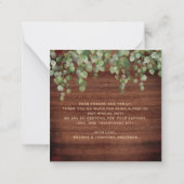 Budget Rustic Wedding Botanical Greenery Dank u Notitiekaartje (Achterkant)