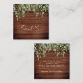 Budget Rustic Wedding Botanical Greenery Dank u Notitiekaartje (Voorkant / Achterkant)
