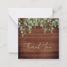 Budget Rustic Wedding Botanical Greenery Dank u Notitiekaartje